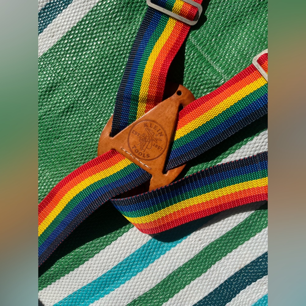 🎉✨ NWOT- Vintage- KLEIN EST 1857 Rainbow Multicolor Unisex Suspenders Belt OS